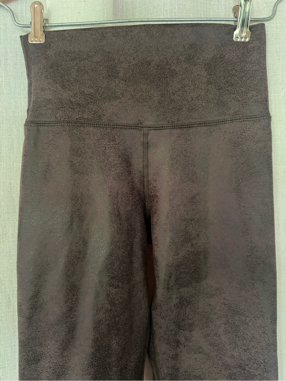 Aerie Offline Leggings Faux Leather High Waisted Brown Size XS Short